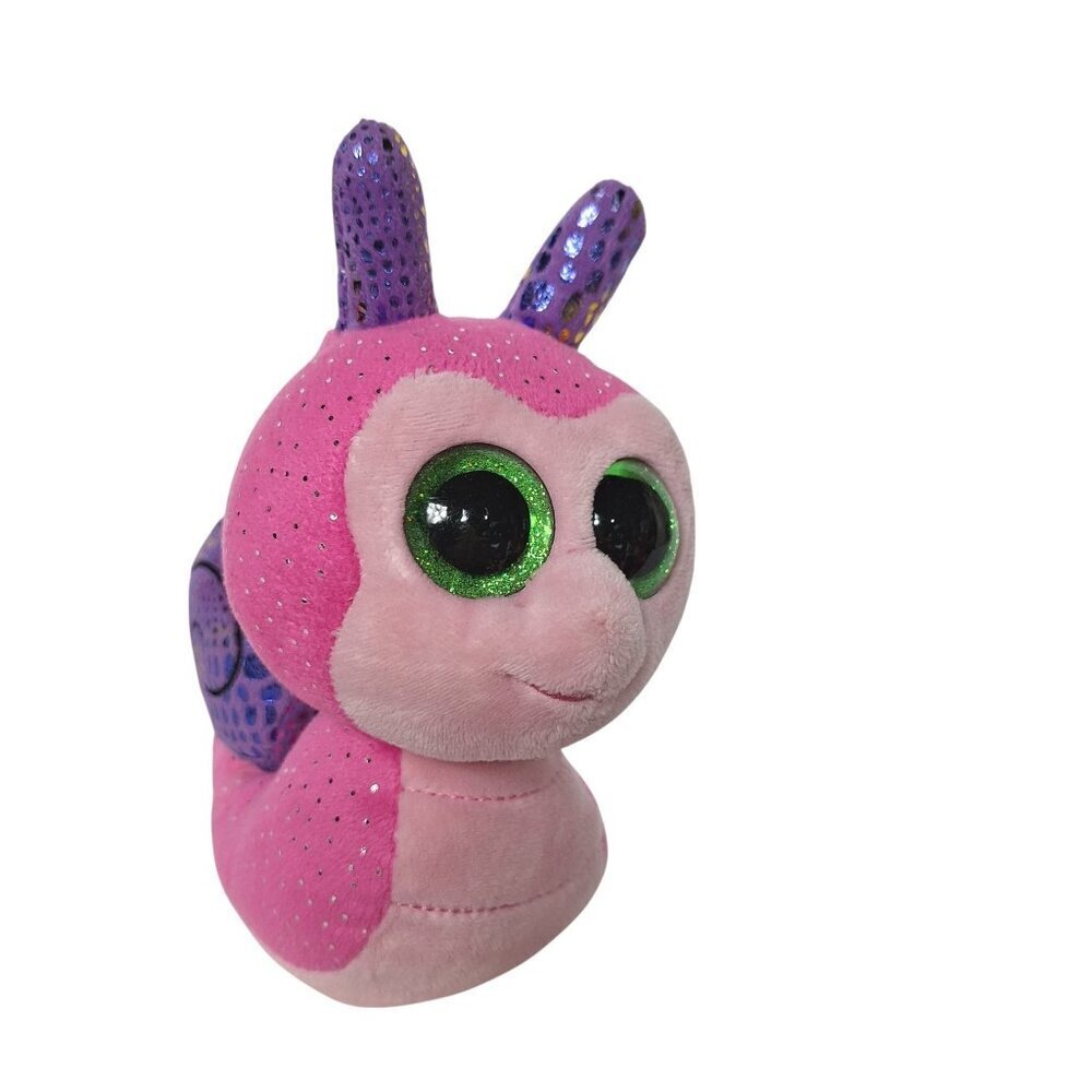 Ty Beanie Boo Scooter Snail Plush Pink Glitter Eyes 6 Inch